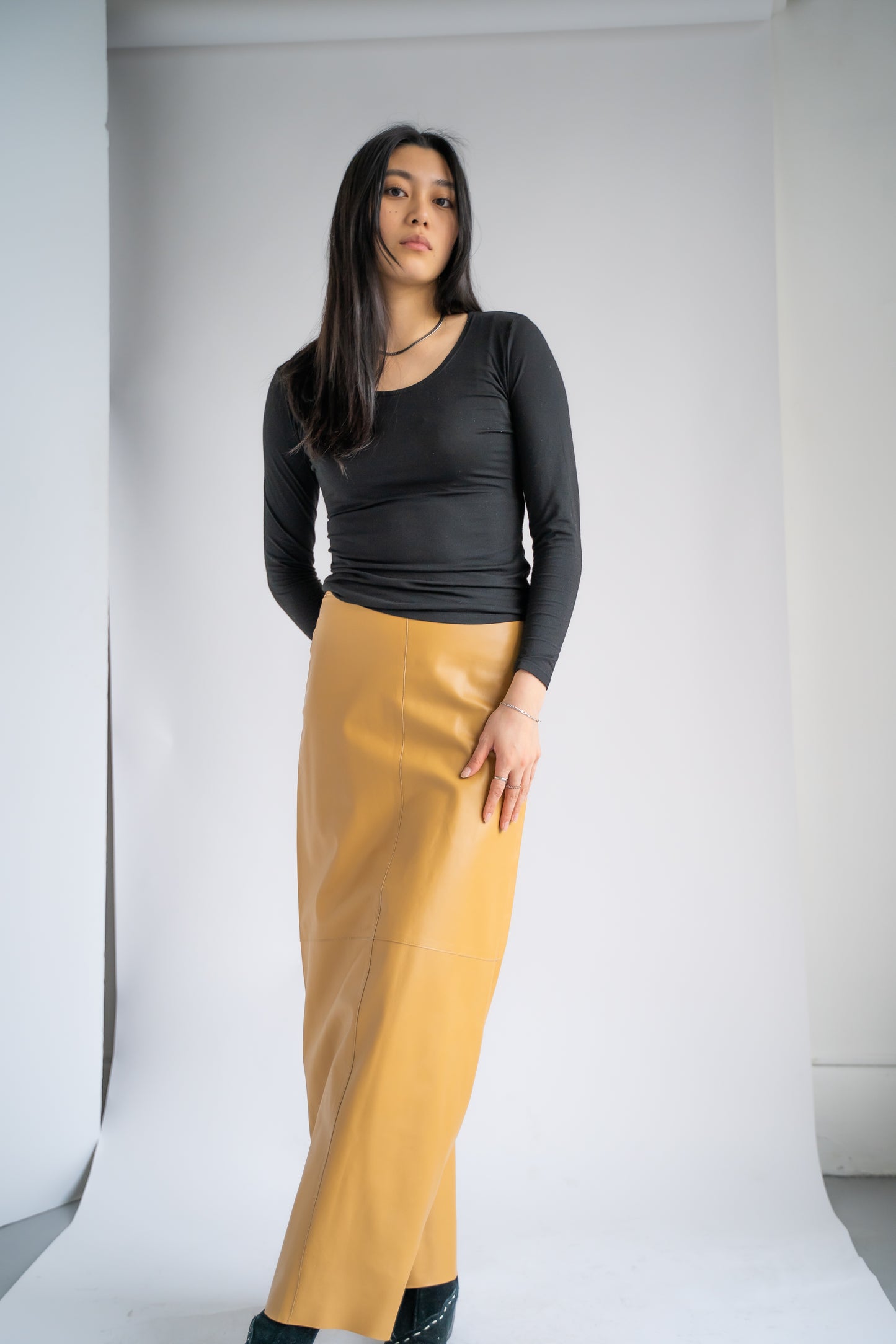 90s Butterscotch Maxi Skirt