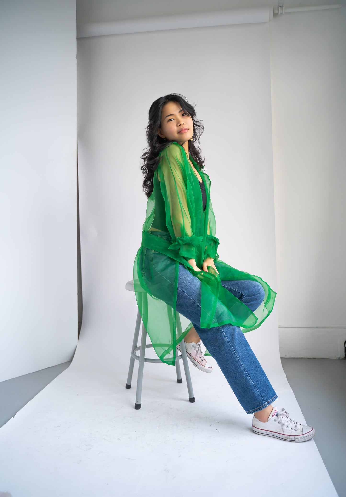 Green Translucent Mesh Trench