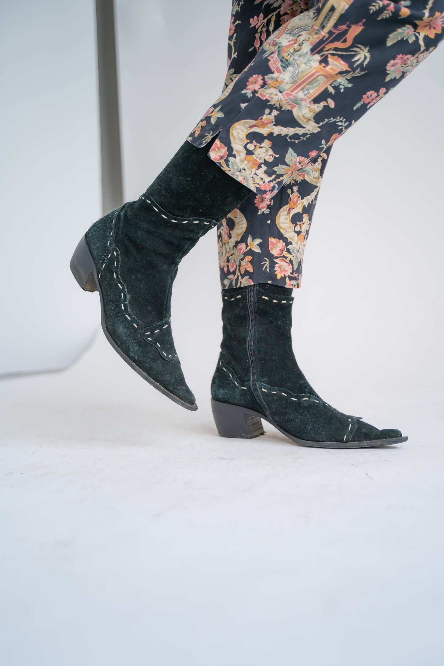 Black Suede Western Boots