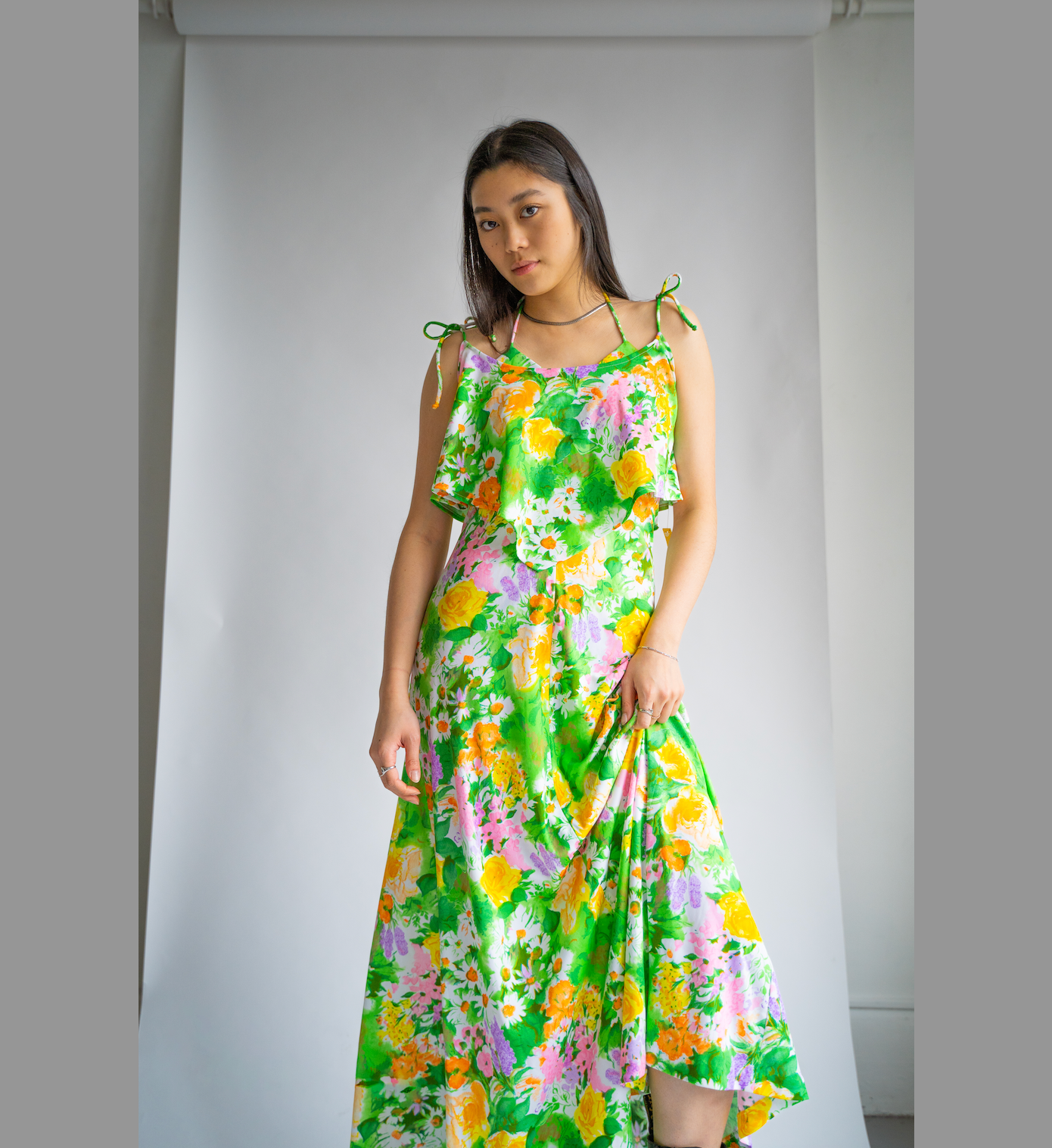 Vintage floral dress and shrug