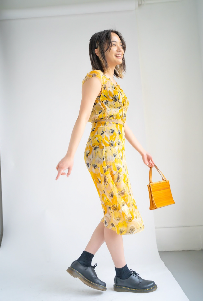 Silk Prada sunflower dress