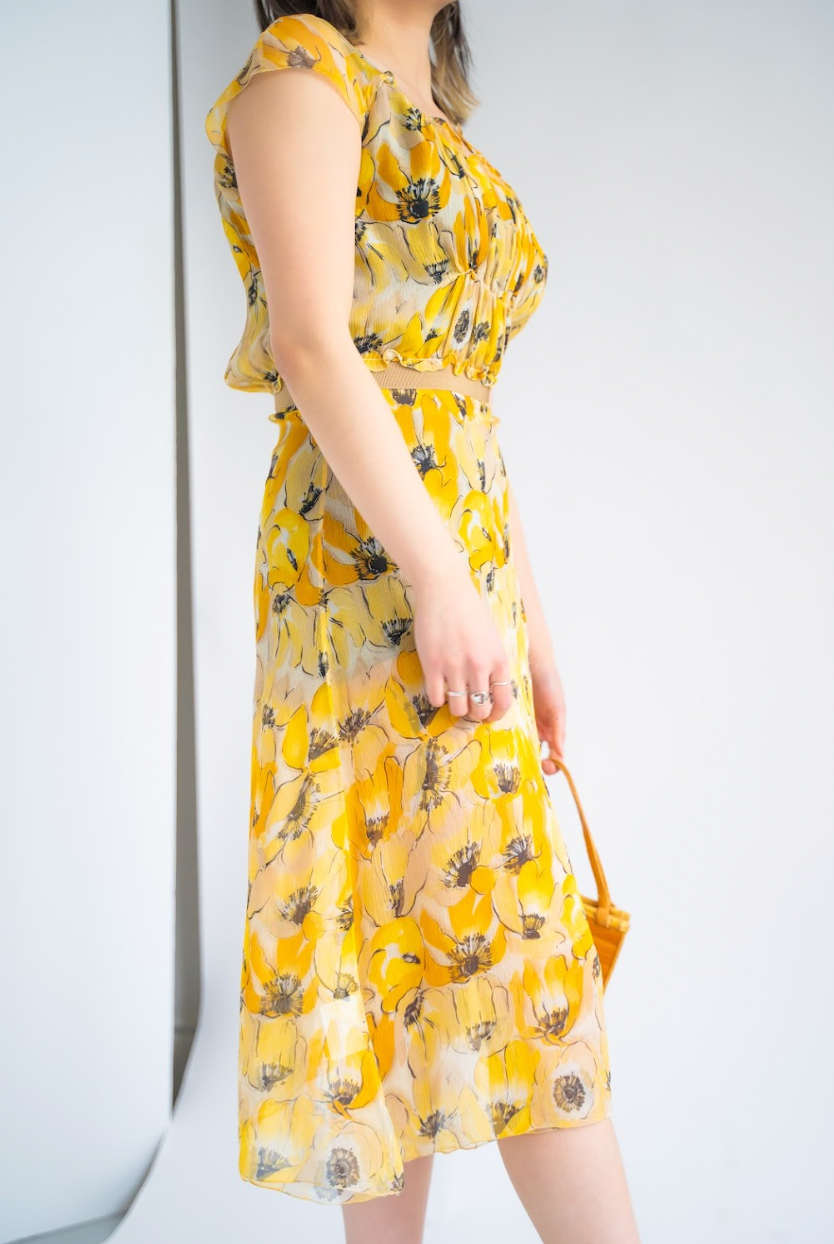 Silk Prada sunflower dress