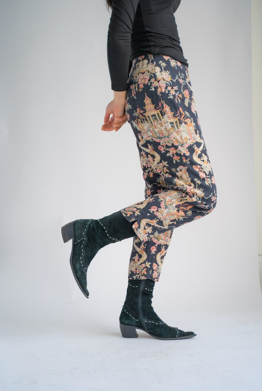 Silk patterned pants