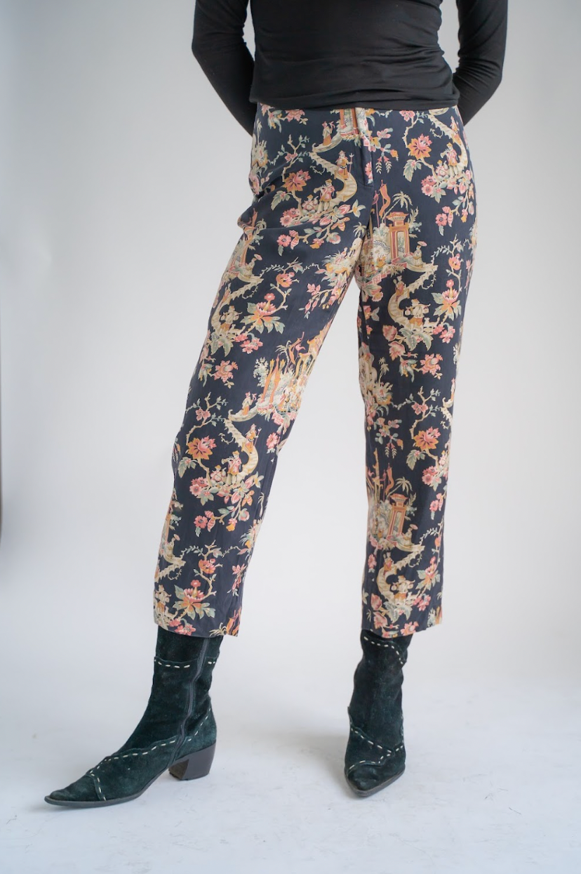 Silk patterned pants