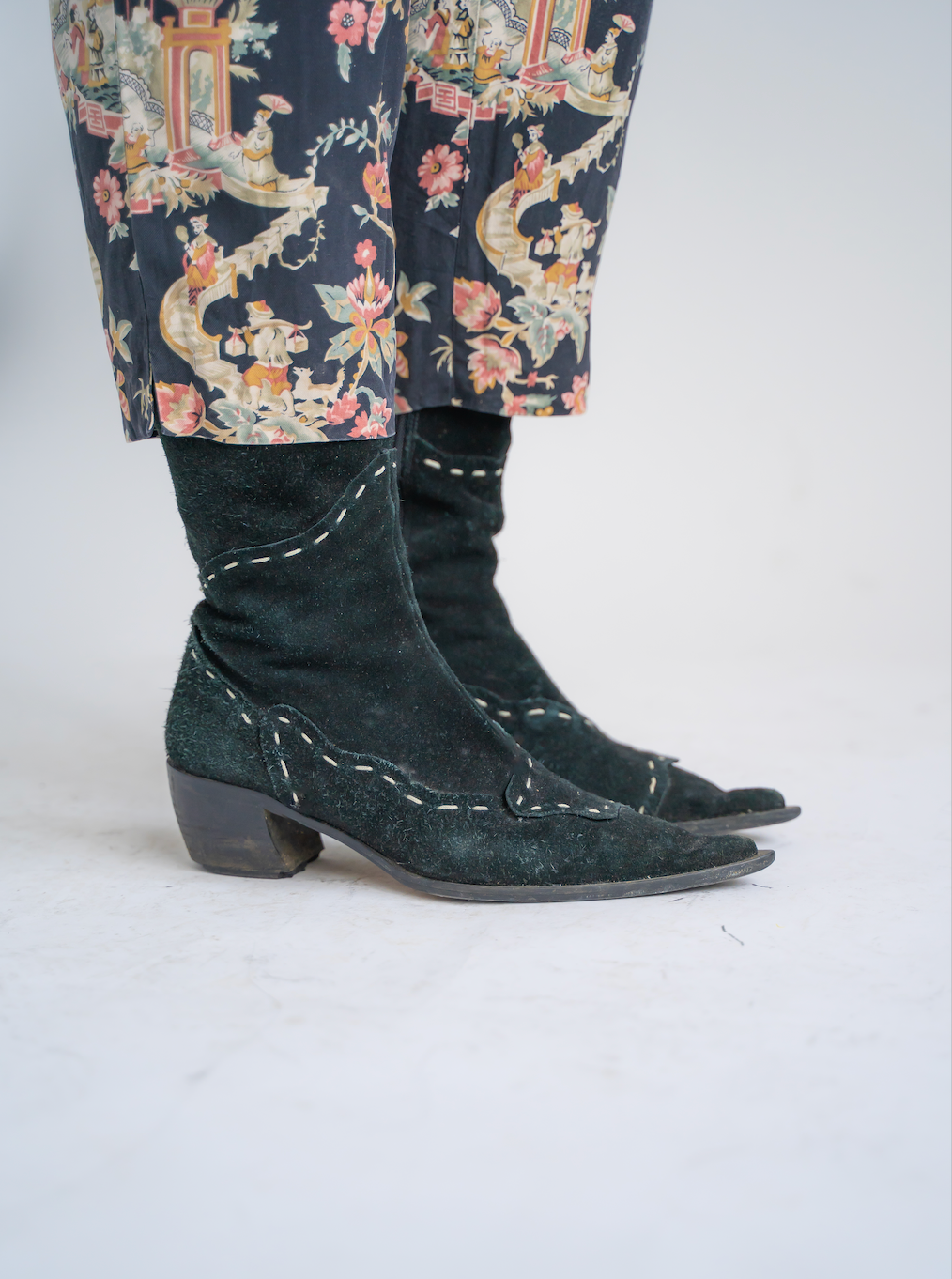 Black Suede Western Boots