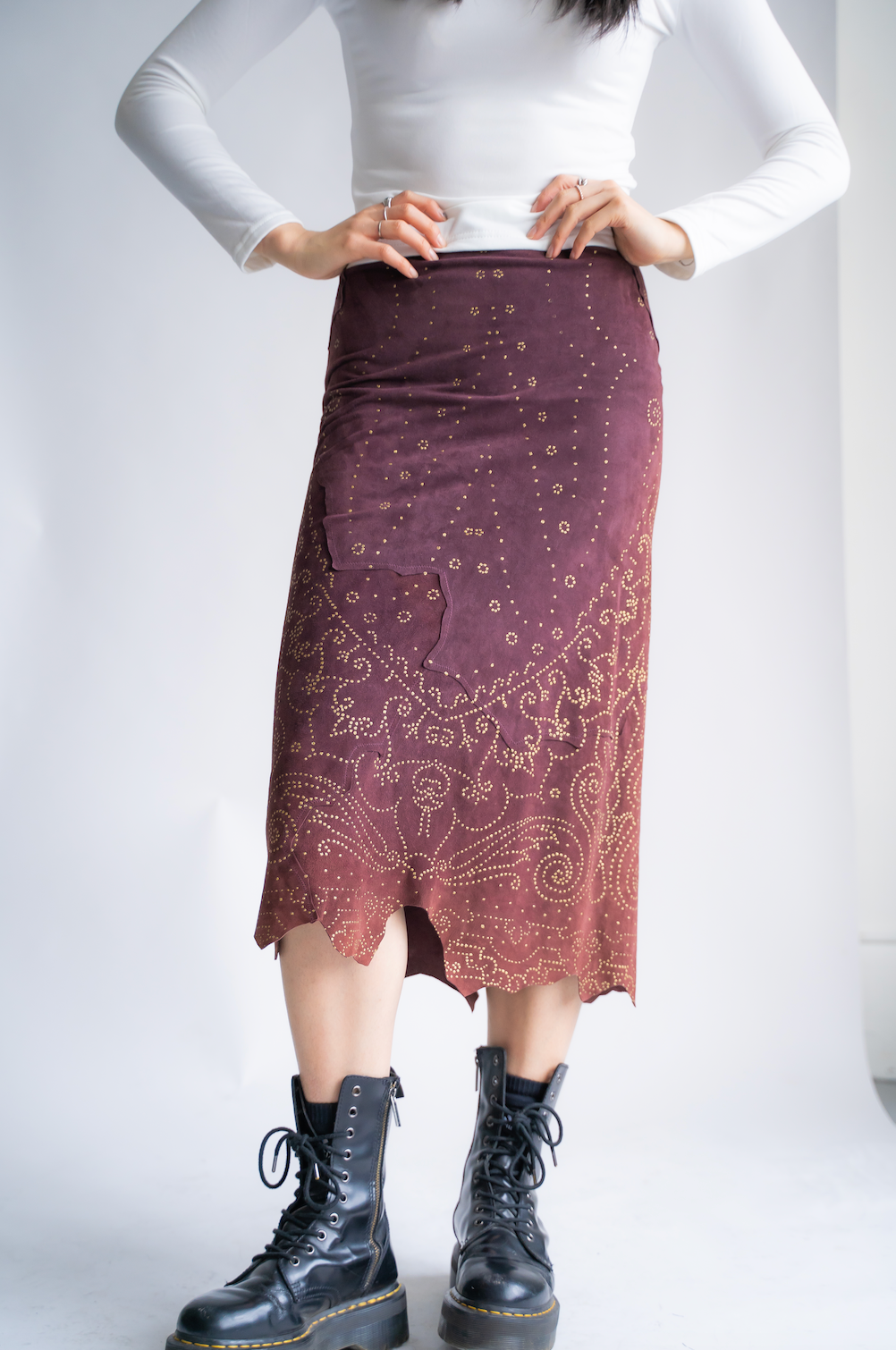 Suede Cavalli Purple Skirt
